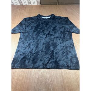 Fashion Nova Acid Wash T Shirt Black Gray Short Sleeve Crew Neck Womens XL